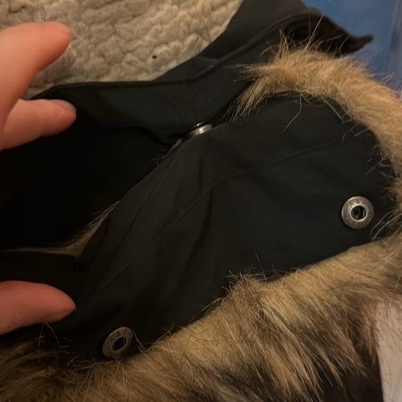 Abercrombie & Fitch Black Fall/Winter Jacket Faux Collar Size Small EUC - Picture 7 of 7